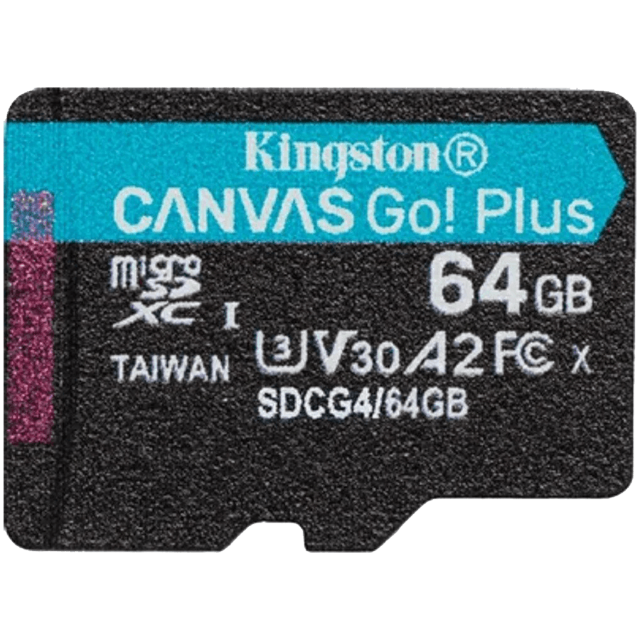 Kingston 64GB microSDXC Canvas Go Plus Gen4 200MB/s A2 U3 V30 Card