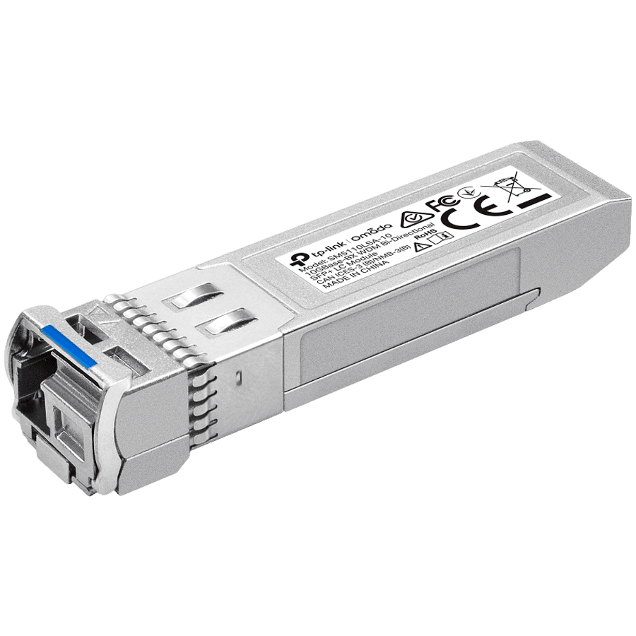 Omada 10Gbase-BX Single-Mode WDM Bi-Directional SFP+ Module SPEC: LC/UPC Connector, TX:1330nm/RX:1270nm, Single-mode, 10 km