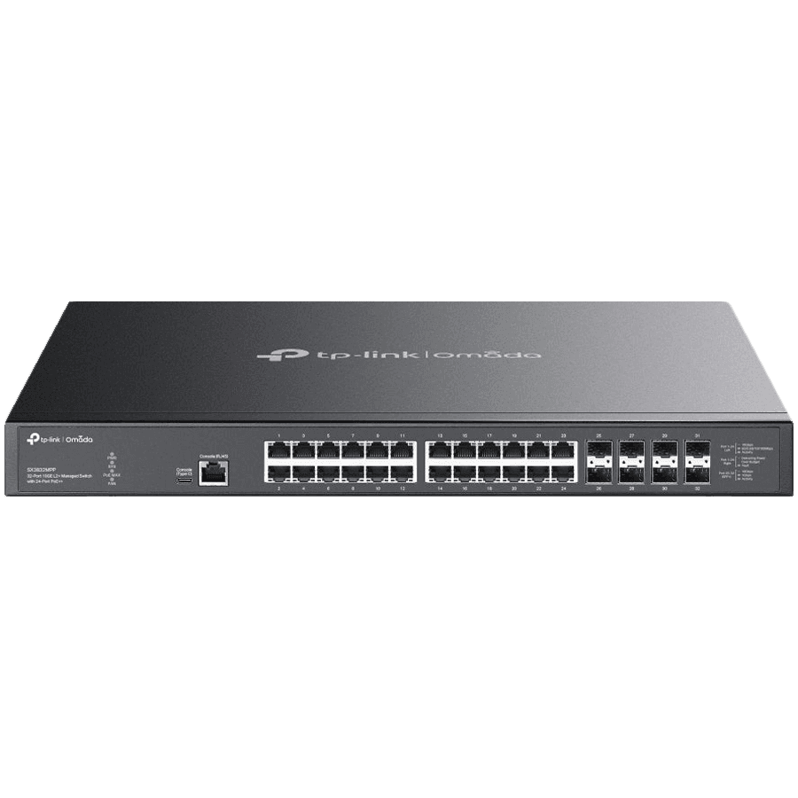 Omada 32-Port 10GE L2+ Managed Switch with 24-Port PoE++
