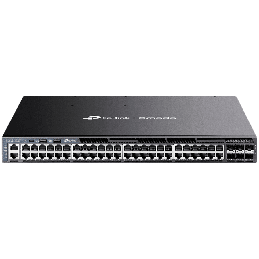 Omada 48-Port Gigabit Stackable L3 Managed PoE+ Switch with 6 10G Slots