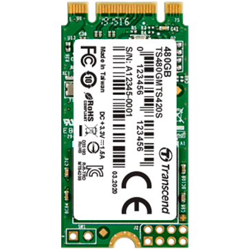 Transcend 480GB, M.2 2242 SSD, SATA III, 3D TLC