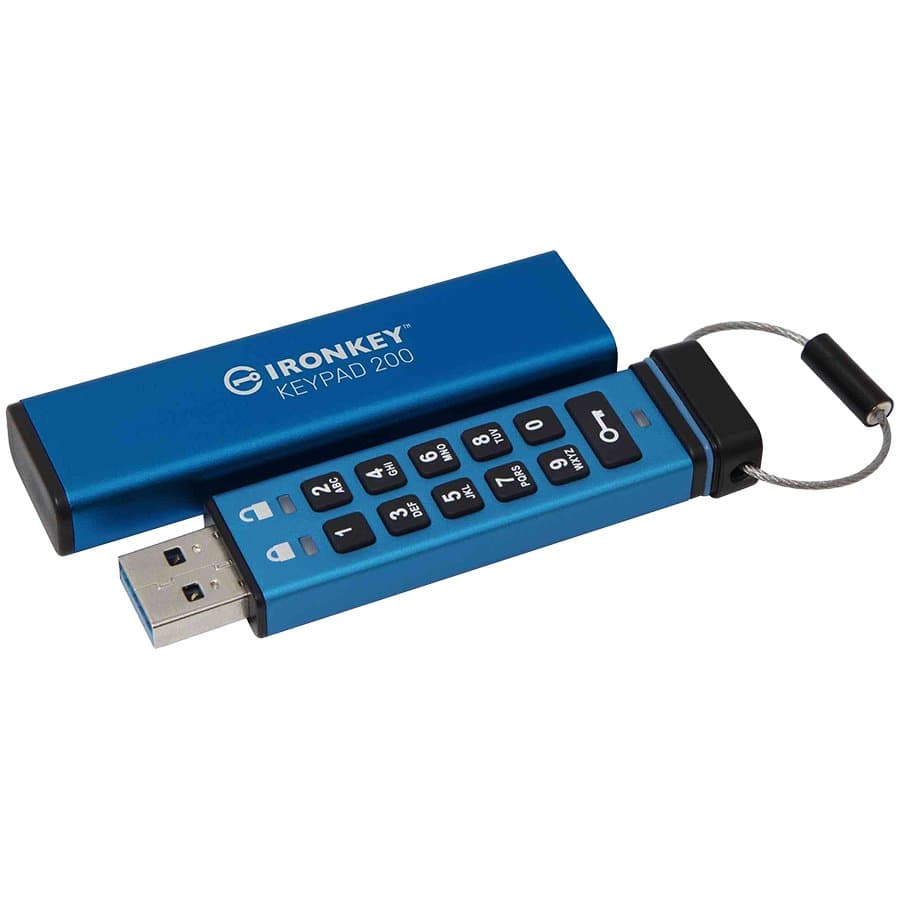 Kingston 16GB IronKey Keypad 200, FIPS 140-3 Lvl 3 (Pending) AES-256 Encrypted