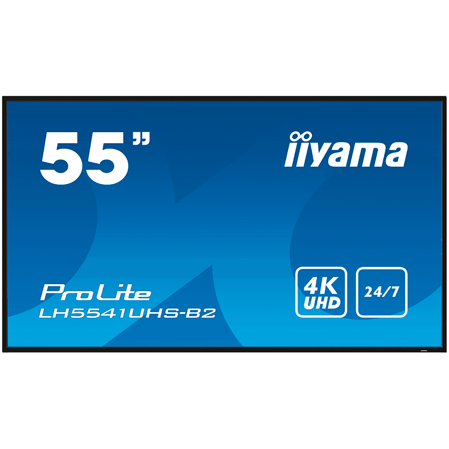 IIYAMA LFD LH5541UHS-B2 55" Professional Digital Signage display with 4K UHD resolution and 24/7 operating time 500 cd/m² 1200:1 8ms landscape, portrait