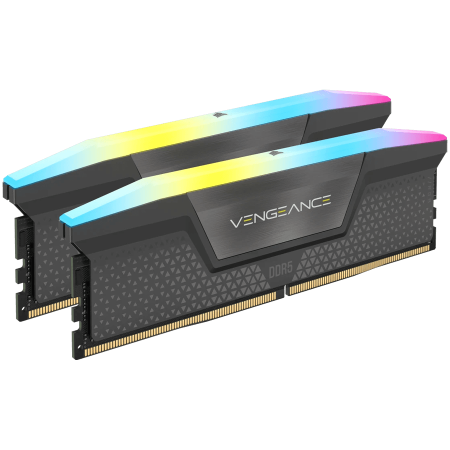 CORSAIR VENGEANCE RGB DDR5 32GB (2x16GB) DDR5 6000 CL36-44-44-96 1.4V AMD EXPO Memory - Grey, 0840006679653