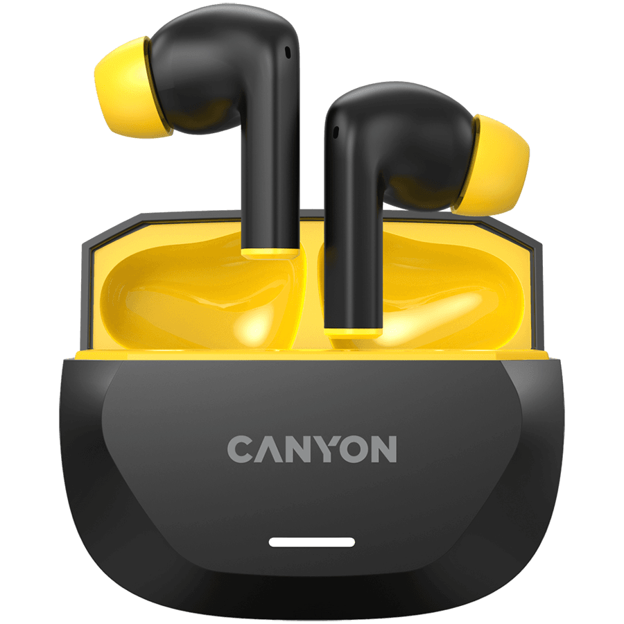 CANYON headset HEXAGON 7 TWS ANC+ENC Wireless Charge Black Yellow