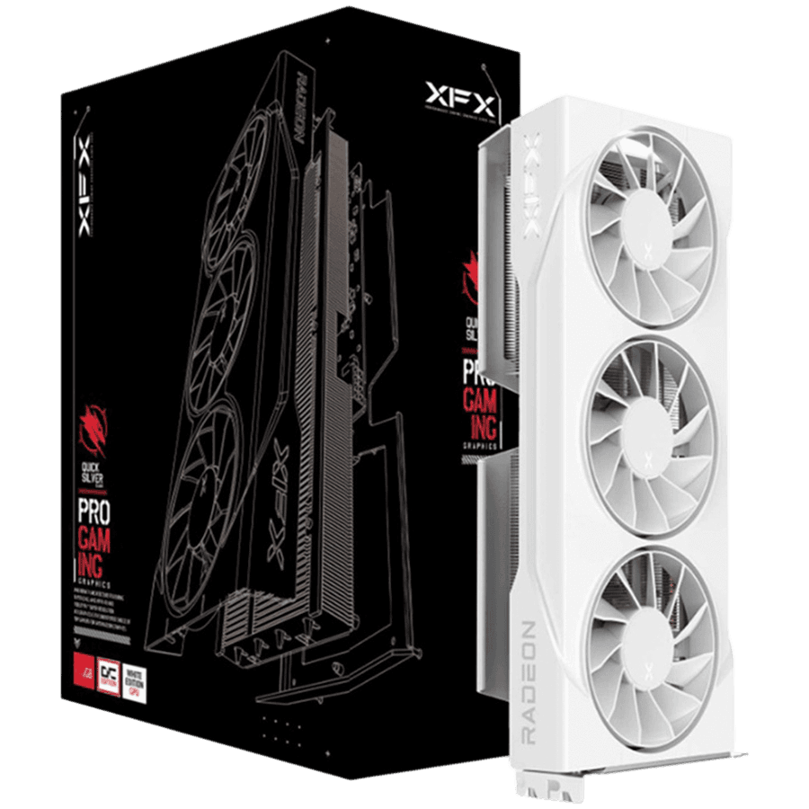 XFX Swift AMD Radeon RX 9060 XT OC White Triple Fan Gaming Edition 16GB GDDR6 128-bit HDMI 2x DP